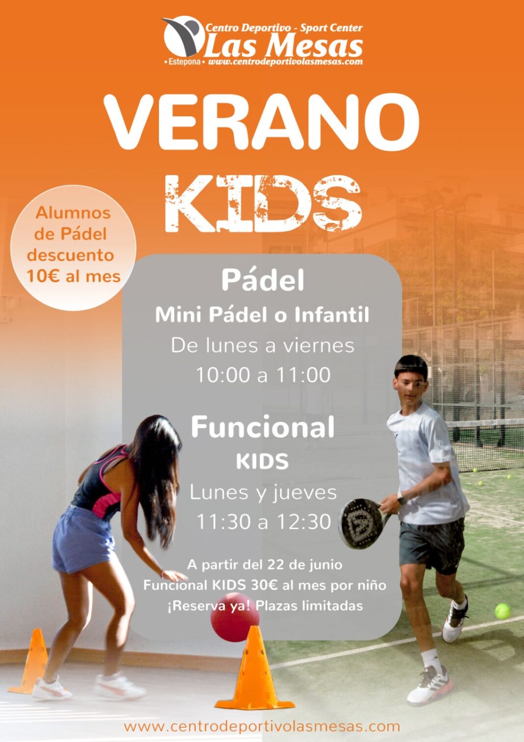 El Centro Deportivo Las Mesas ofrece a los niños y niñas de Estepona un verano de pádel y deporte funcional