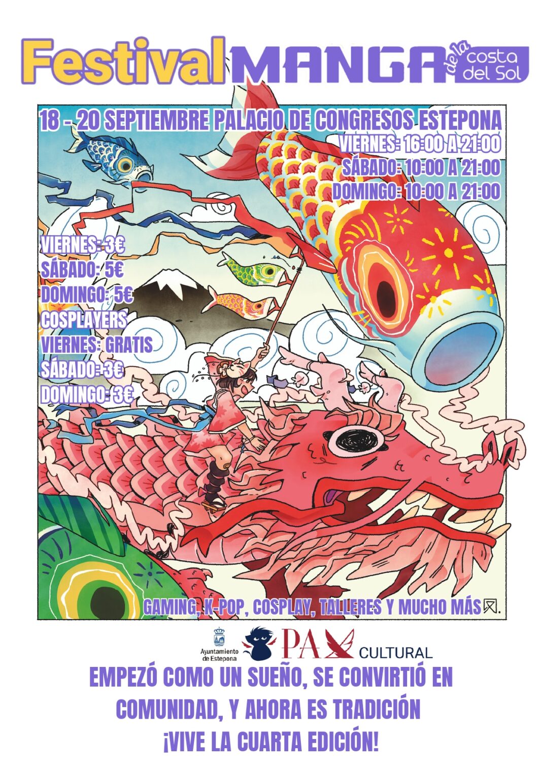 El Festival Manga de la Costa del Sol vuelve a Estepona por cuarto año del 18 al 20 de septiembre